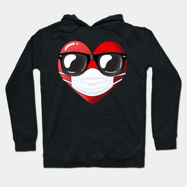 Heart In A Mask Funny Valentines Day Gift Hoodie by mittievance